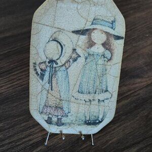 Vintage/Collectible (70s) HOLLY HOBBY Chalkware Art with Easel